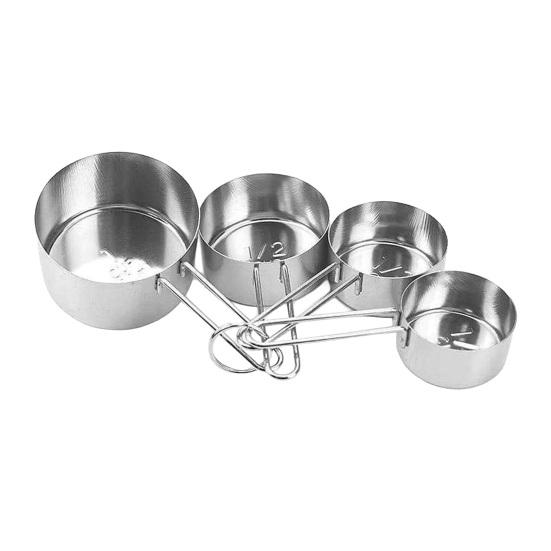 Stainless Steel Measuring Cup Measuring Spoon Set Ergonomic Handles Measuring Cups & Spoons Set Dishwasher Safe Kitchen Tools for Cooking &