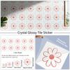 10Pcs Shiny Crystal Gloss Surface Little Daisy Tile Stickers Waterproof Peel and Stick Wall Decals Protective Film Kitchen Backsplash Bathroom
