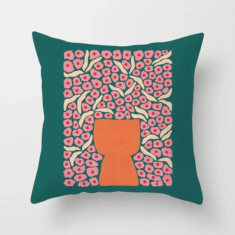 Hot Sale Modern Morandi Color Sofa Cushion Cover Home Nordic Abstract Mountain Moon Sun Geometric Pillow