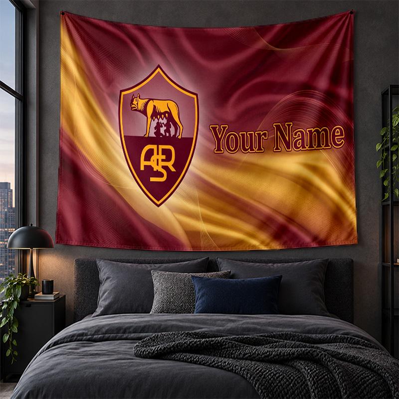 Personalized Tapestry Wall Hanging AS Roma FC Pattern Art Background Cloth