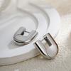Polished PVD U Shape Hoop Earrings Waterproof Glossy Finish Chunky Hoop Earrings 18K Gold Plated Heavy Design Huggie Hoops