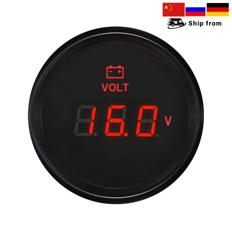 ELING 52mm 8-16V 16-32V 8-32V Waterproof Voltmeter Voltage Volt Gauge Universal for Car Truck Boat Car with Red Backlight