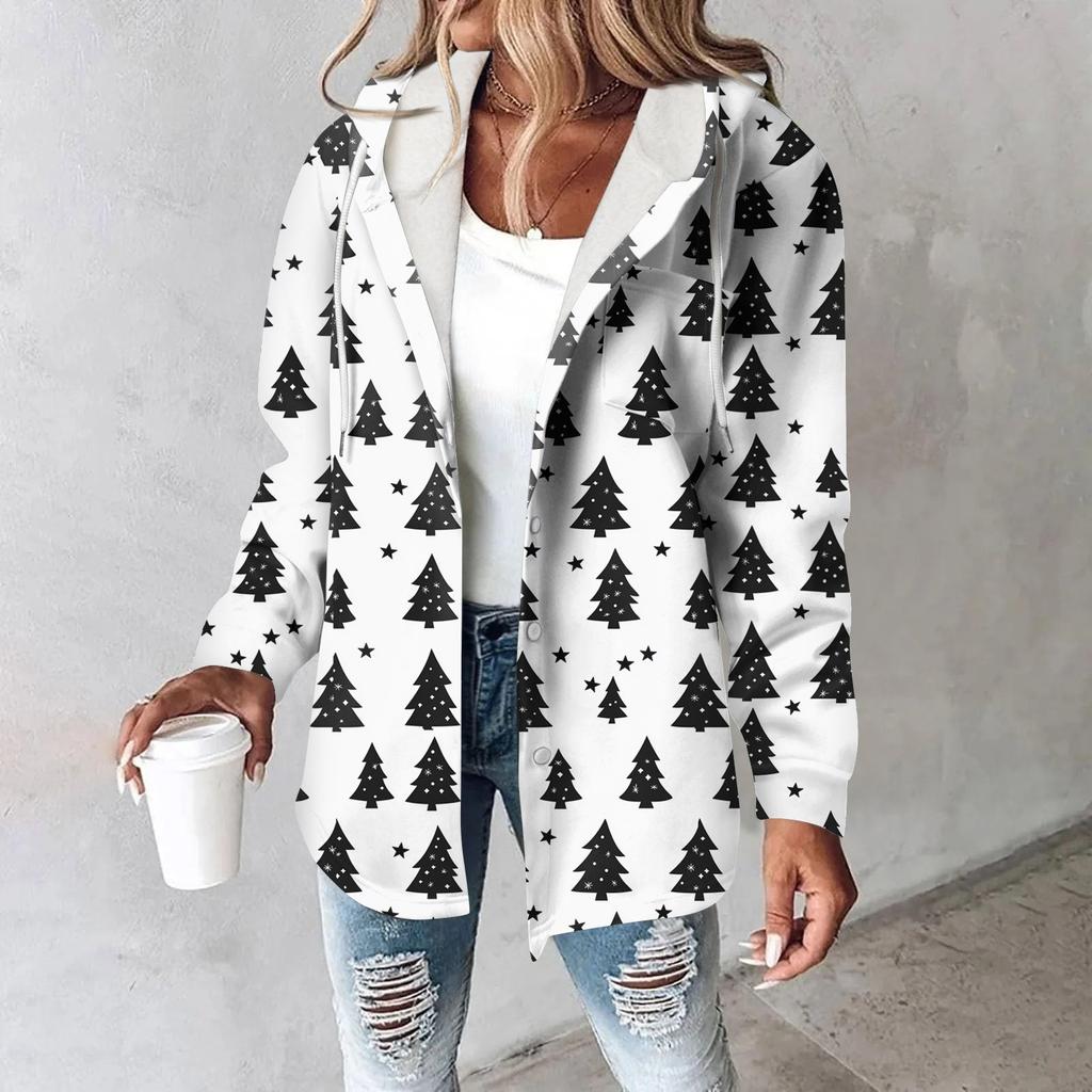 Damenmantel Lässige und modische Verbundjacke mit dicker und warmer Bedruckung