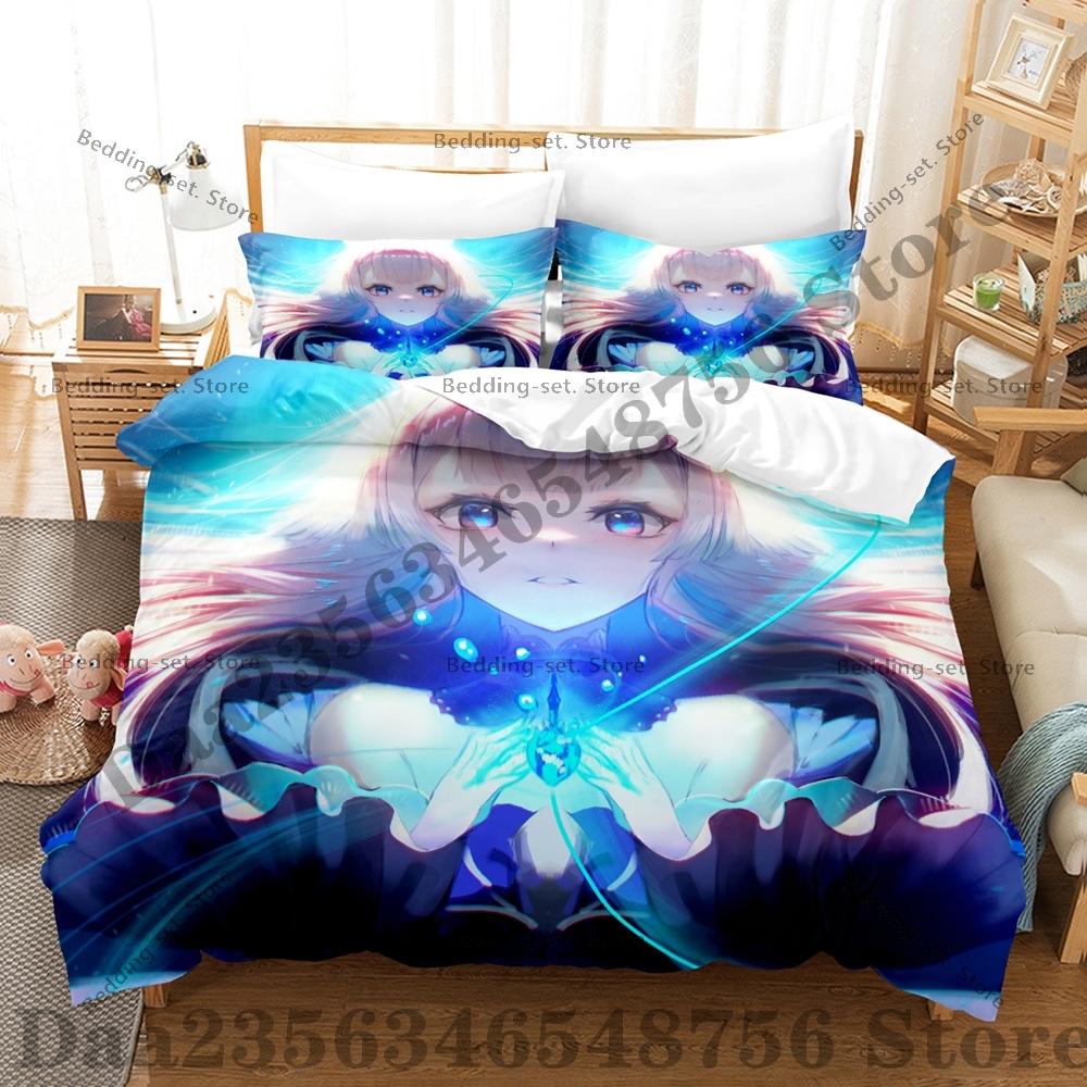 Genshin Impact Sangonomiya Kokomi Bedding Set Single Twin Full Queen King Size Bed Set Adult Bedroom Duvetcover Sets Anime Bed