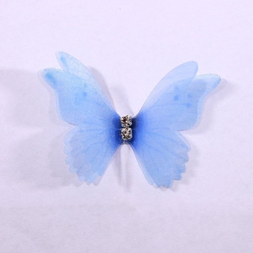 50Pcs Colorful Chiffon Butterfly Embroidered Patches Clothes Sewing Patch Bridal Hair Accessories