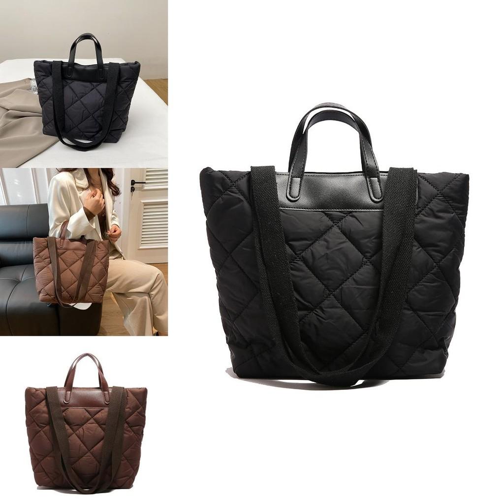Stylish And Spacious Nylon Tote Bag For Women With Quilted Design Perfect For Everyday Use