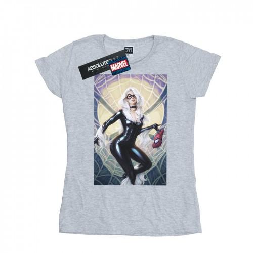 

Marvel Womens/Ladies Black Cat Artwork Cotton T-Shirt XXL білий