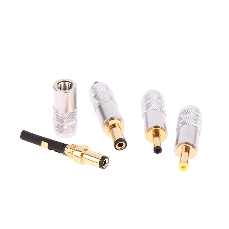 Copper Plated Gold 5.5 x 2.5 / 5.5 x 2.1 / 4.0x1.7 / 3.5 x 1.3 DC Power Plug Jack Male Connector for Linear Power Output
