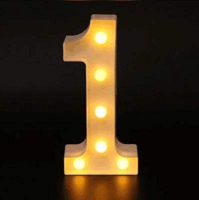 Decorative Letters Alphabet Letter LED Lights Luminous Number Lamp Decoration Battery Night Light Party Baby Bedroom Decoration