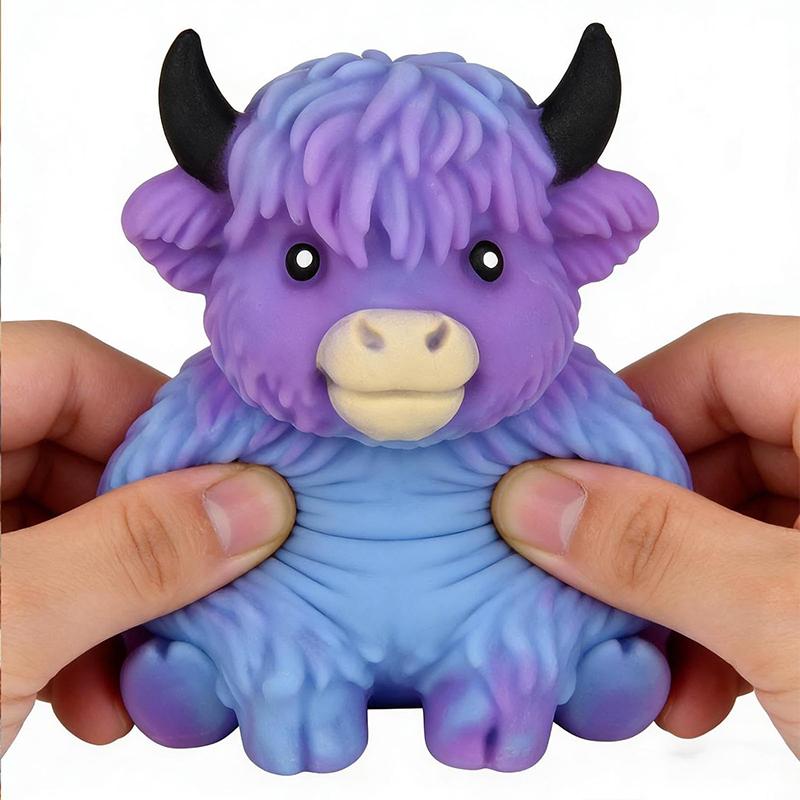Squishy Maltose Sugar Cow Squeeze Toy Kawaii Cattle Stretchable Slow Rising Fidget Toy For Adults Stress Anxiety Relief Gifts