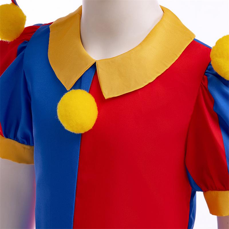 Das Erstaunliche Digitale Zirkus Cosplay Kostüm 3-12 Jahre Kinder Halloween Zirkus Pomni Overall Outfits Cartoon Party Outfit