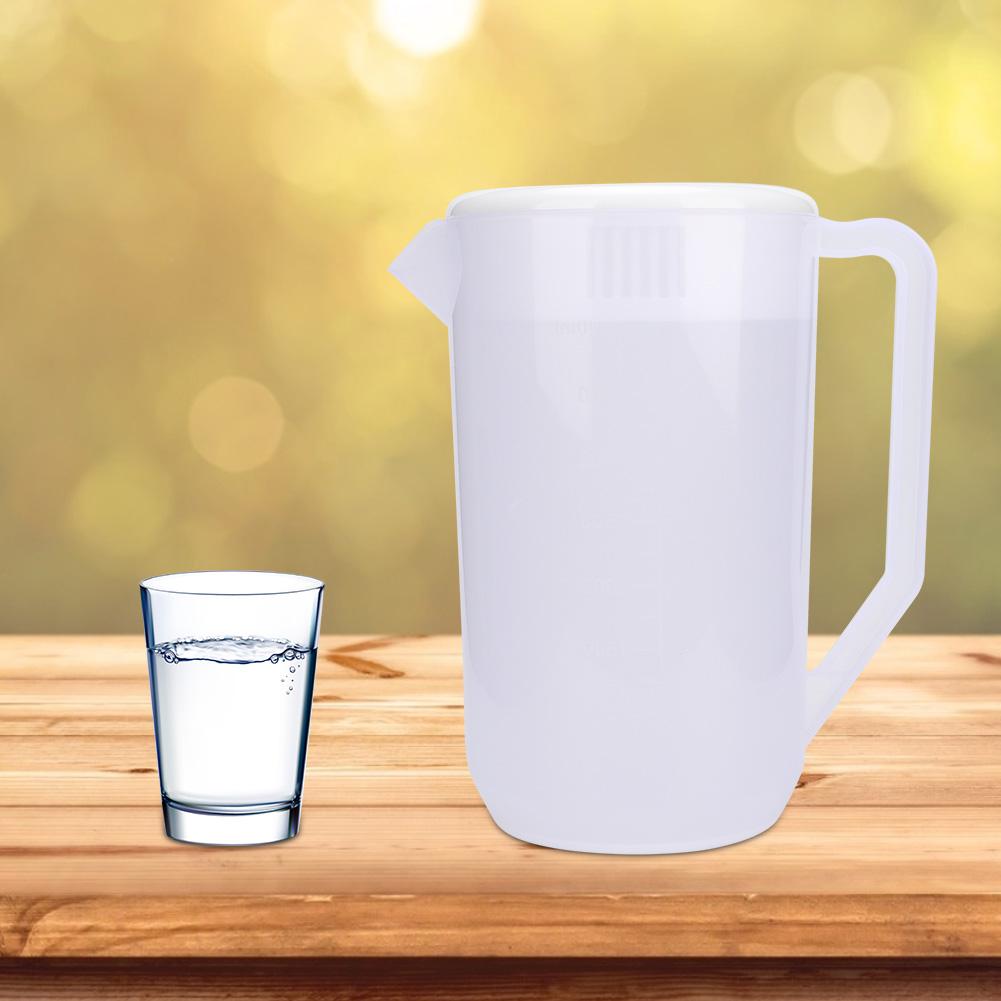4000ml Large Capacity Non Toxic Plastic Cold Kettle Water Bottle (Transparent White Cover)