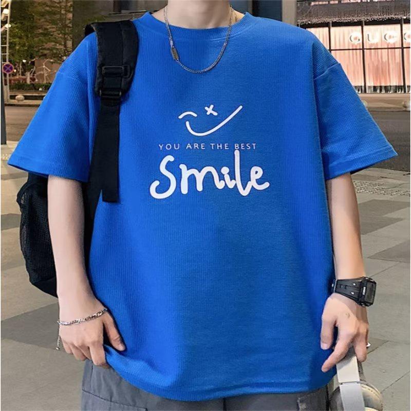 Herre T-skjorter Letter Grafisk trykk Mote merke t-skjorter for menn oversize t-skjorter Herre Klær Uformell T-skjorte Mann Sommer Koreansk Retro