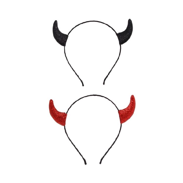 Glitzerndes Puder Teufelshorn Stirnband für Party Treffen Cosplay Haarband Dunkle Serie Haarreif Kostüm Requisiten Accessoire