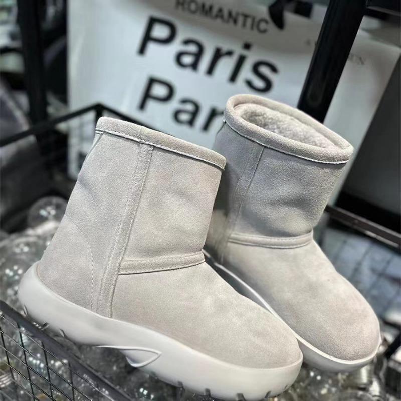 Fur integrated snow boots new women's winter velvet thickened large cotton shoes one pedal thick-soled snow cotton