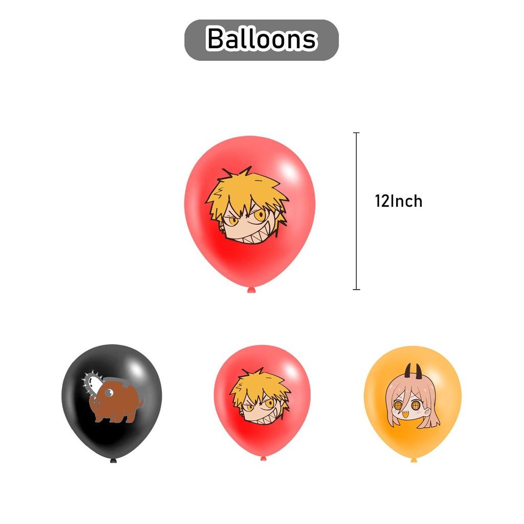 Fantastické potřeby na narozeninovou oslavu Chainsaw Man Dekorace Balónky Vlajka Topper na dort DIY