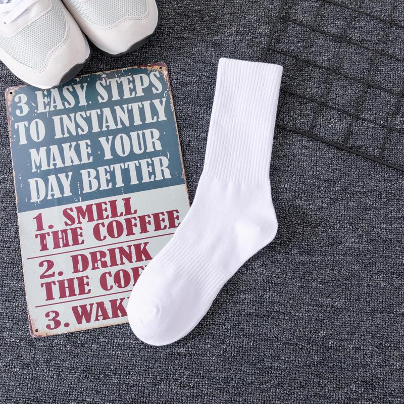 

«Высокоэластичные спортивные носки из черного и белого хлопка для мужчин и женщин — модели от средней до высокой высоты» One Size