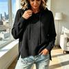 Women's Fashion Pullover Sweatshirt, Color Long Sleeve Neck Casual Top