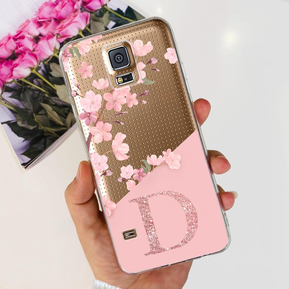 For Samsung Galaxy S5 Case SM-G900F S 5 Cover Fashion A Z Letters Clear Silicone Soft Funda For Samsung S5 Neo i9600 Bumper 5.1"