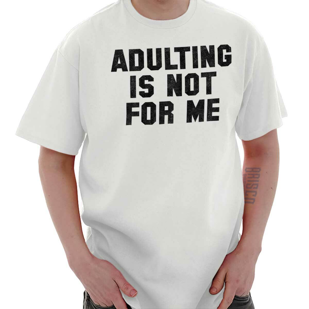 Done Adulting Procrastination Lazy College Womens or Mens Crewneck T Shirt Tee XL