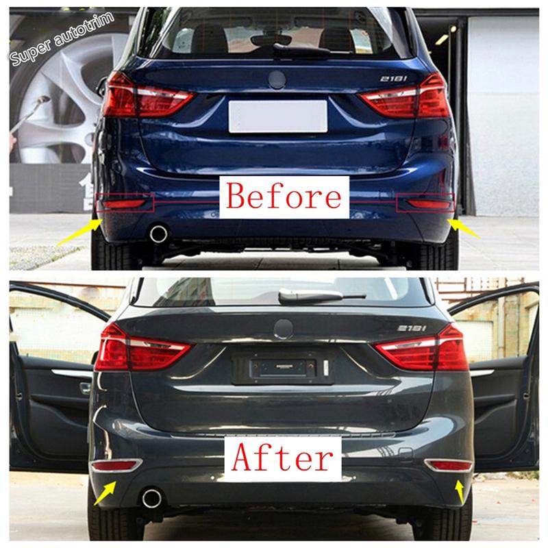 Rear Tail Bumper Fog Lamp Light Decor Cover Trim ABS Accessories For BMW 2 Series Tourer F45 F46 2015 - 2018 228i 7 Seat Model