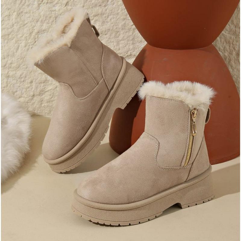 Fashion NEW Snow Boots Women Winter Warm Fashion Designer Platform Boots Non-slip Short Plush Flats Suede Cotton Shoes Mujer Botas
