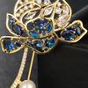 Elegant Zirconia Lotus Brooch: Sophisticated Suit Accessory
