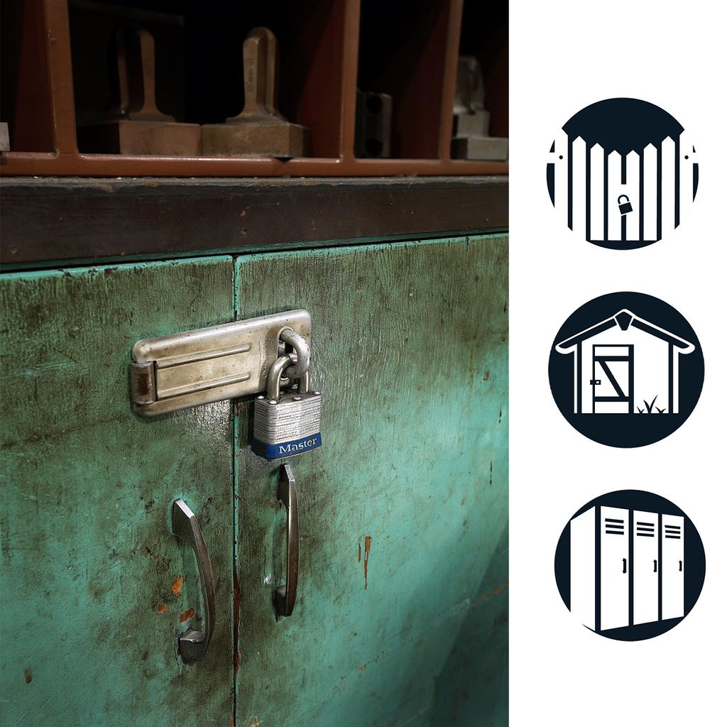 Master Lock Laminated Padlock with Key, 59x40x21 mm