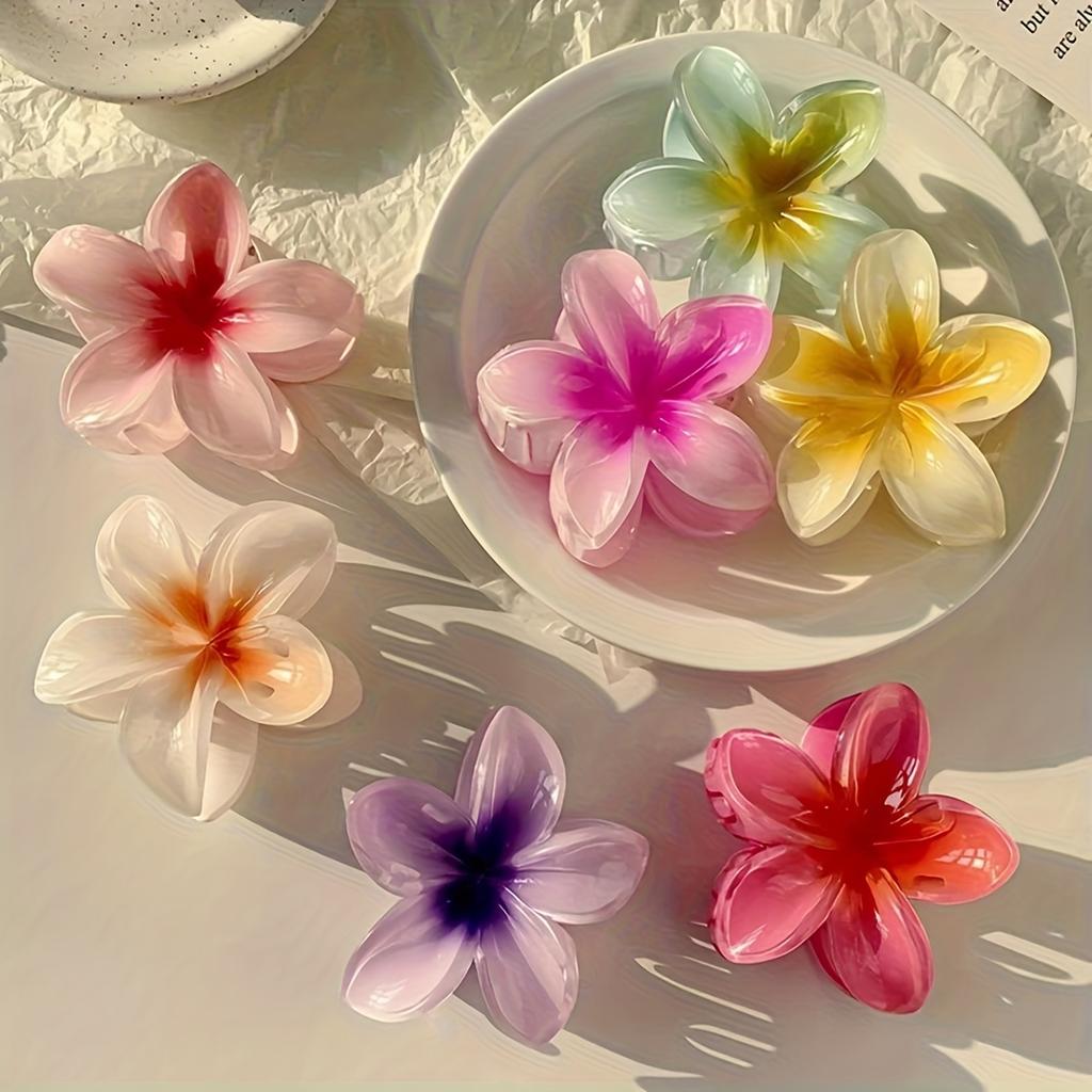 One Large and Two Small, Gradient Color Flower Hair Clip, Summer Fashion Casual Style Hair Accessory Perfect for Outings