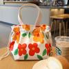 Drawstring Canvas Insulated Picnic Lunch Bag Thicken Aluminium Foil Thermal Bento Box Tote Cooler Handbags Food Dinner Container