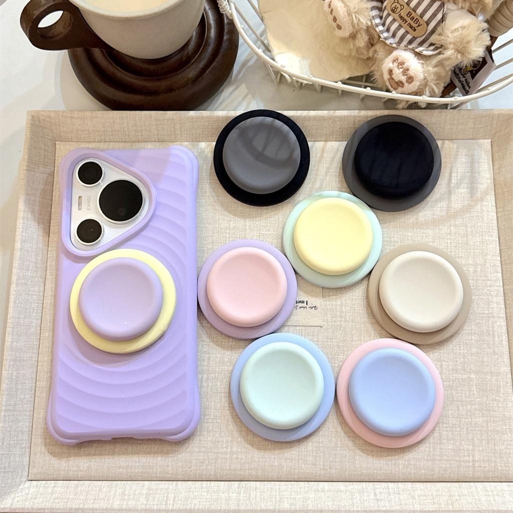 Cute Macaron Color Silicone Magnetic Air Cushion Stand Foldable Desktop Support Pad With Adhesive Backing For MagSafe