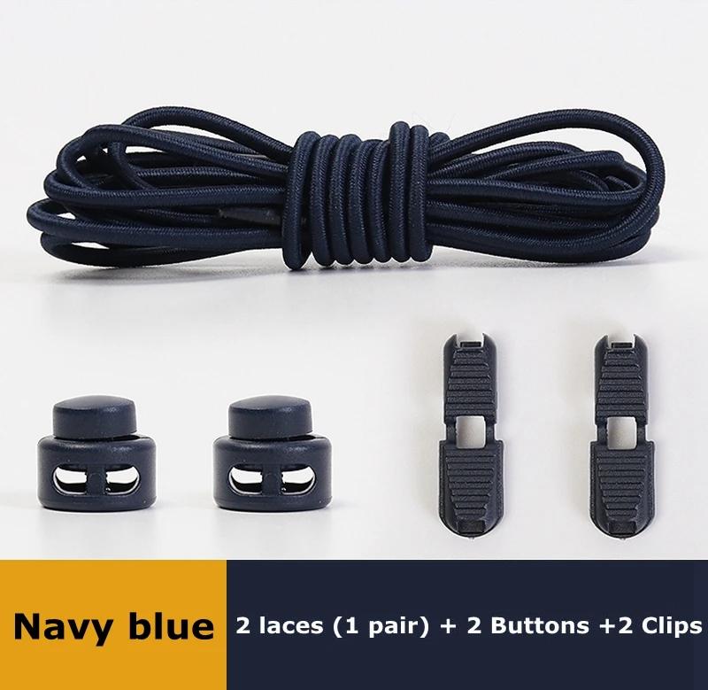 No Tie Shoe Laces Suitable for All Shoes Round Spring Lock Elastic Shoelaces Quick Wear in 1 Second Hiking Sports Lazy Shoelace
