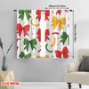 2pcs  2D plane printing Curtains Christmas Bows Ribbons Gift (4) Versatile Durable Polyester (without rod) Gifts for Bedroom and