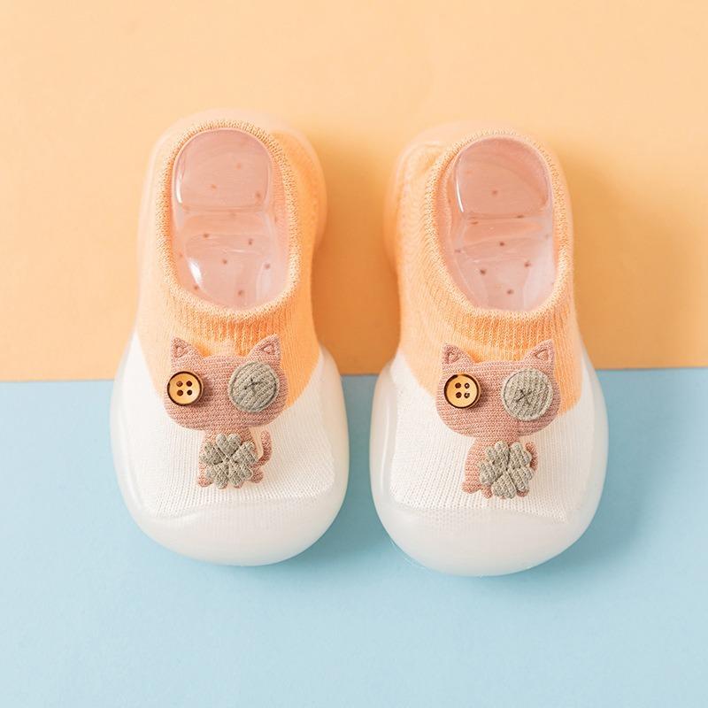 

Удобная и дышащая обувь слипоны для маленьких мальчиков и девочек - Идеально подходит для первых шагов малышей. Мультяшные детские носки для ходьбы 22-23&Blending оранжевый