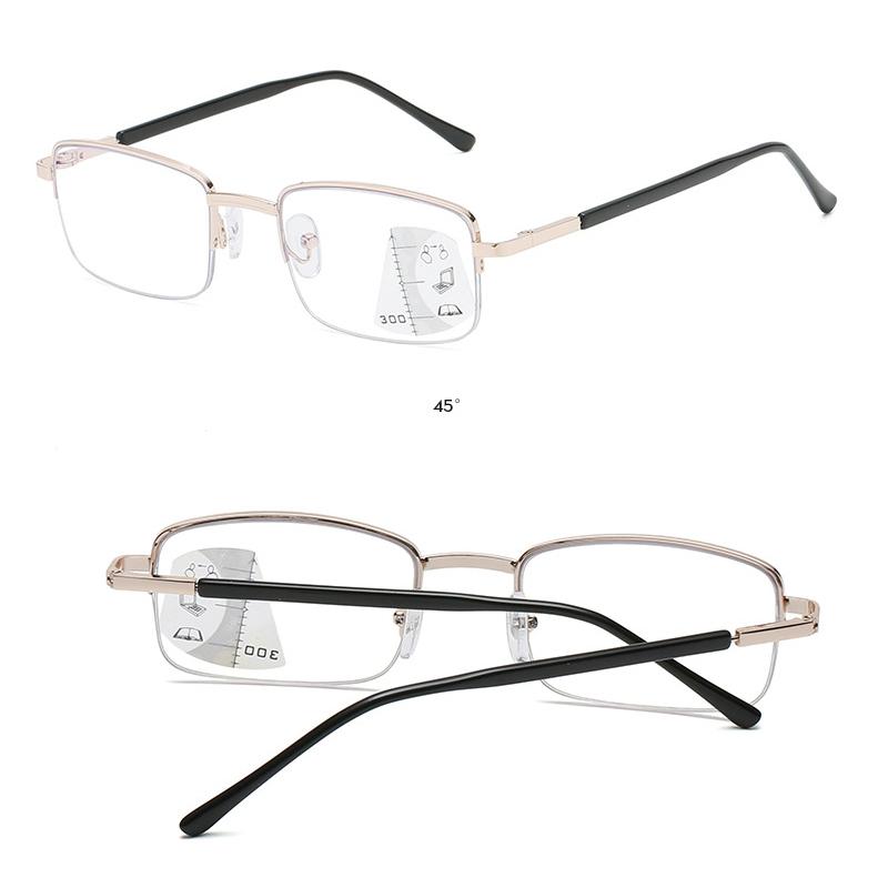 Progressive Multifocal Glasses Computer Reading Glasses Blue Light Blocking Bifocal Readers for Men Women Titanium Alloy Eyewear