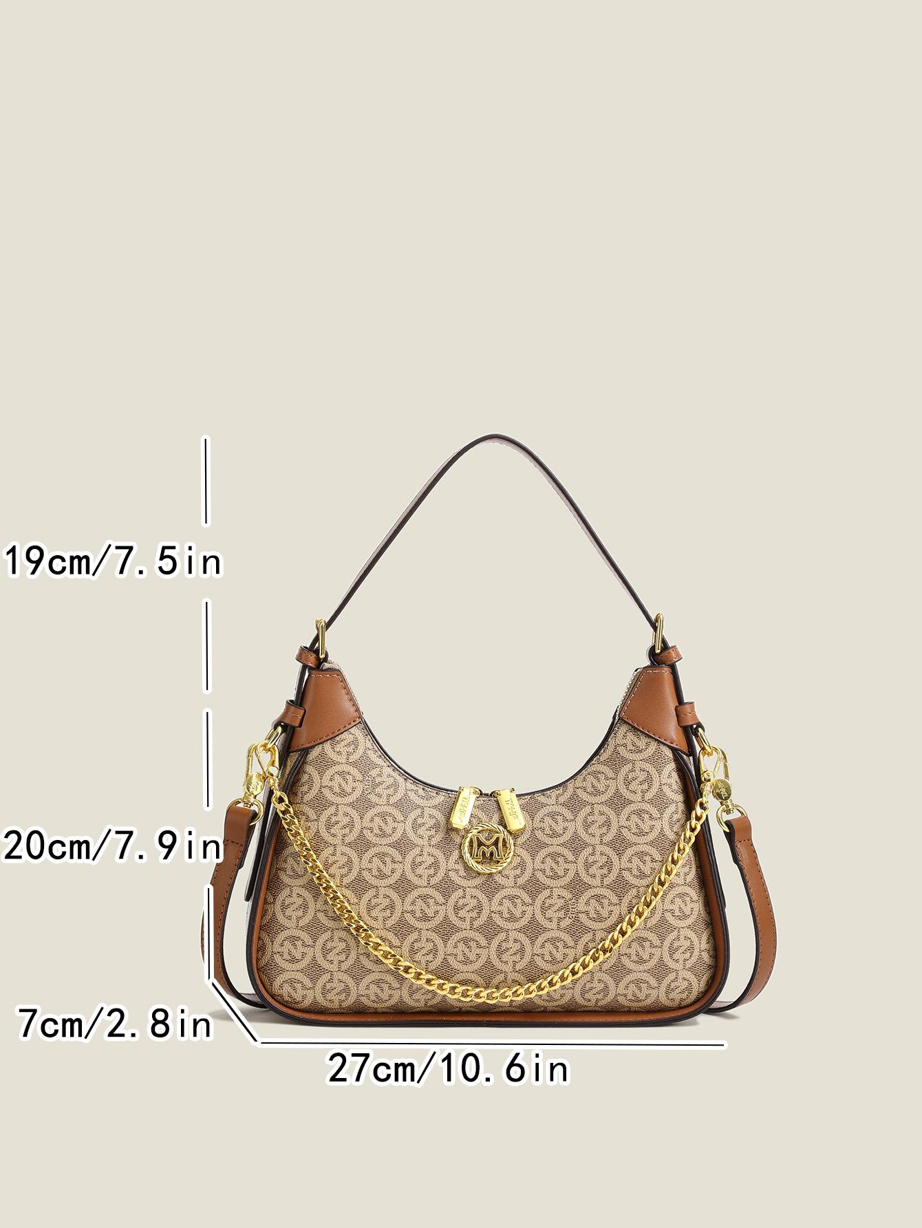 

Сумка через плечо с винтажным принтом для женщин 2025 года, новый нишевый дизайн, сумка в виде полумесяца, женская сумка-мессенджер через плечо