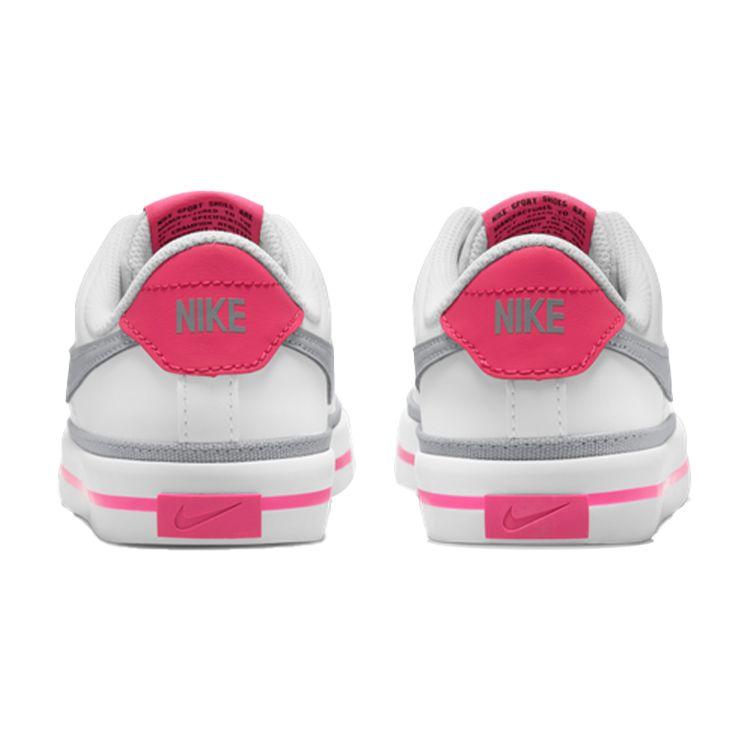Nike Court Legacy GS White Pink Prime Light Smoke Grey Kids Sneakers Kumquat DA5380-111