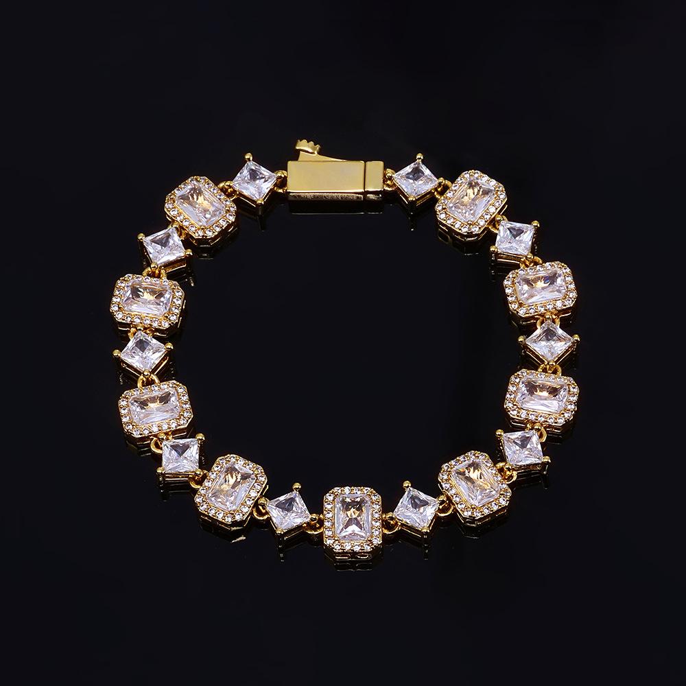 European and American geometric gemstone chain star bracelet hip-hop trend design sense jewelry zircon jewelry customization