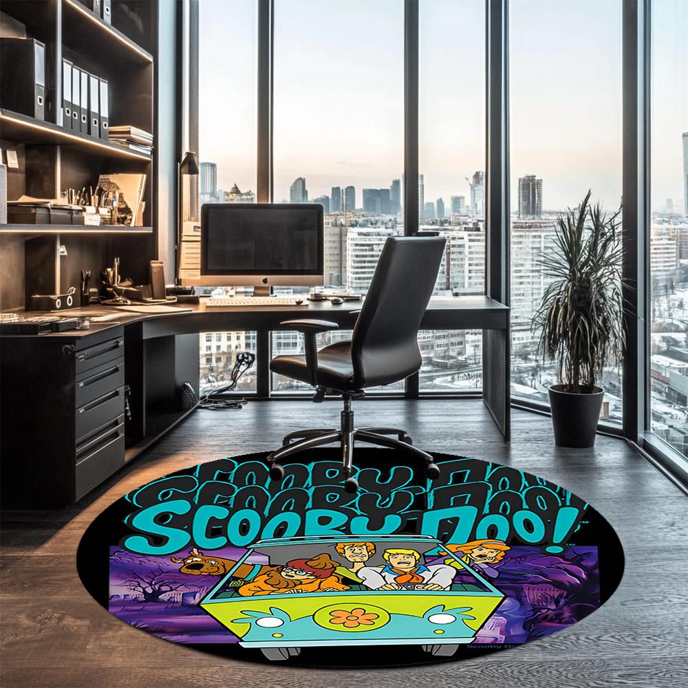Scooby-Doo Bedrukte Ronde Vloerkleed Tapijt Stoelkussen Vloerkleed Entree Deurmatten, voor Kantoorstoel Woonkamer Slaapkamer Keuken.
