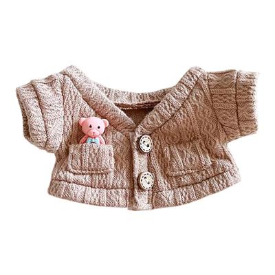 Niannyyhouse 20cm Plush Clothes Button Wombat Coat Doll Clothes Dress Up (dark Brown)