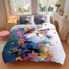 3pcs Colorful Elements Cat Pattern Bedding Set, 1* Cover + 2*Pillowcases, Printed Bedding Set, Soft and Comfortable, Suitable for Bedroom an