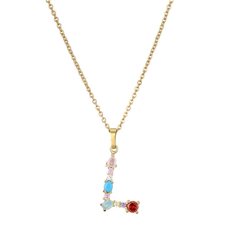 Catena Personalizzata per Clavicola Hip-hop: Collana con Ciondolo Alfabeto in Rame e Zircone