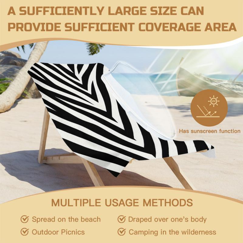 Klassiek Dierenhuid Print Strandlaken Zwembadlaken Kampeertowel Badhanddoek Deken Sneldrogend Wild Buiten Vakantie Handdoek