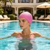 Comfortable Swim Cap Adults Silicone Swimming Cap, Waterproof Non-slip Elastic Pool Hat, Solid Training Color Men Women Bathing for Long and
