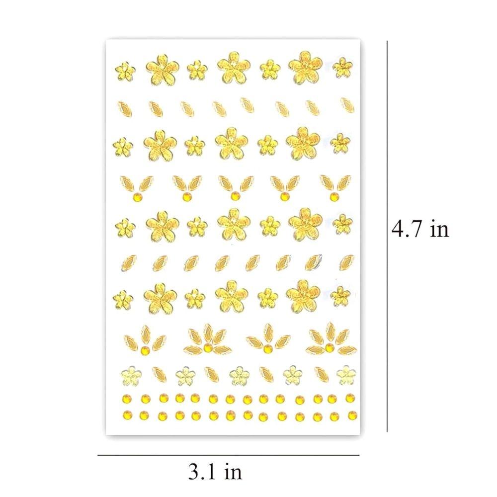 Self-Adhesive Rhinestones Face Gems Sticker Flower Makeup Decoration  for women and girls