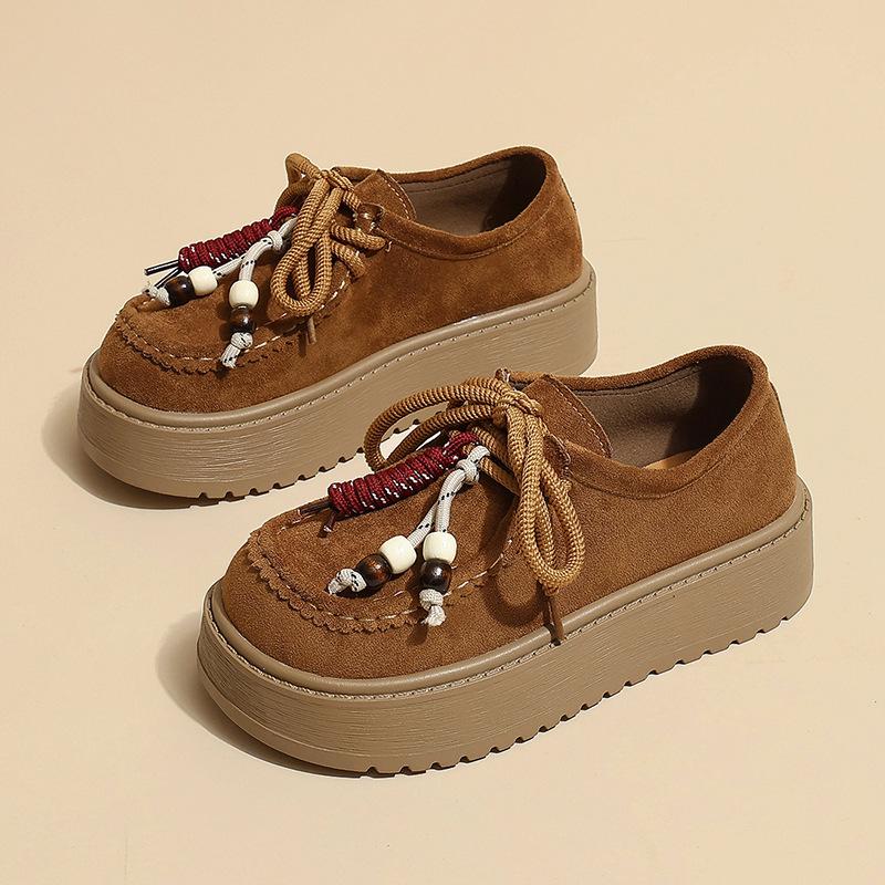 Retro platform heightening loafer single shoes women's early autumn new fashion versatile small all-inclusive