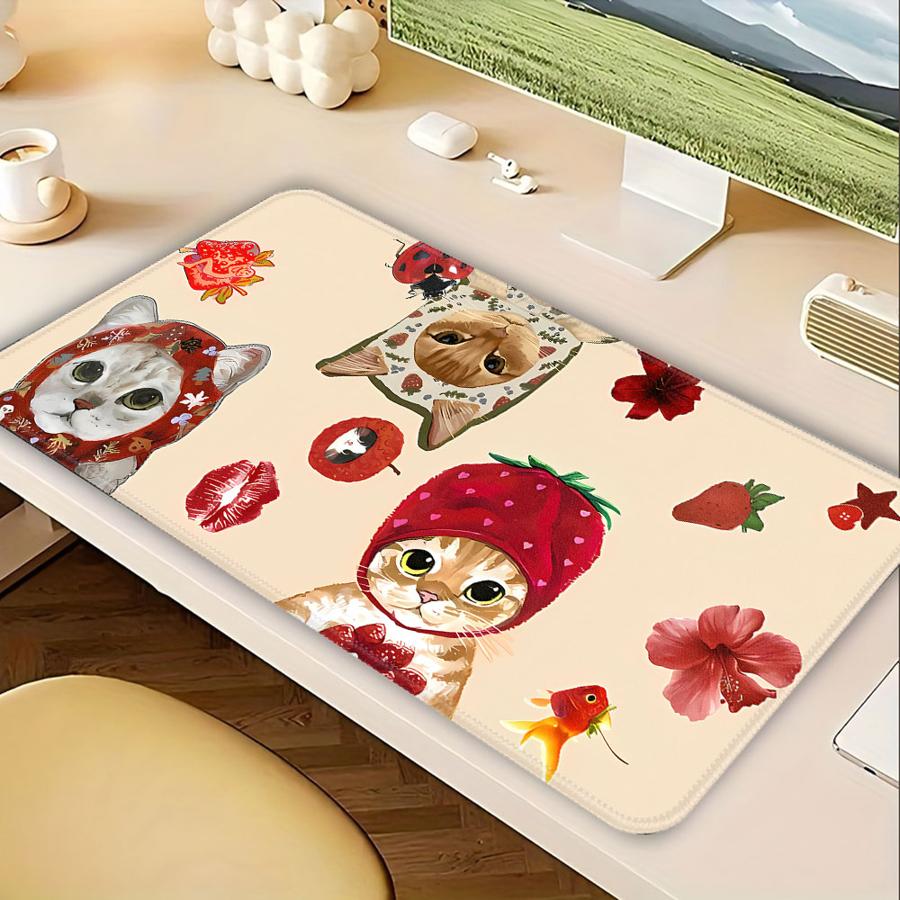 Cute Cat Anti slip Mouse Pad Keyboard Mouse Pad Desk accessories Game Console Pad Computer Laptop Pad office Pad