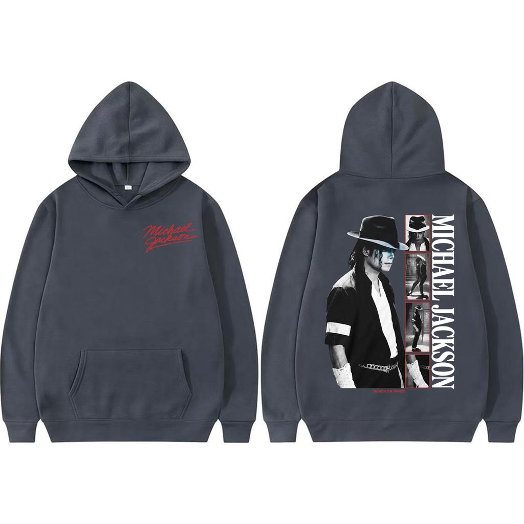MJ Rey del Pop Michael Jackson Sudaderas Hombre Mujer Moda Retro Sudaderas con Capucha Oversize Sudaderas de Alta Calidad