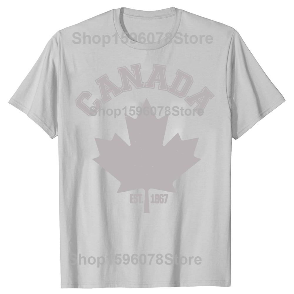 Lustiges Kanada EST 1867 Ahornblatt Flagge Liebe Grafik T-Shirt Herren Damen Hip Hop Übergroßes T-Shirt 100% Baumwolle Komfort T-Shirts