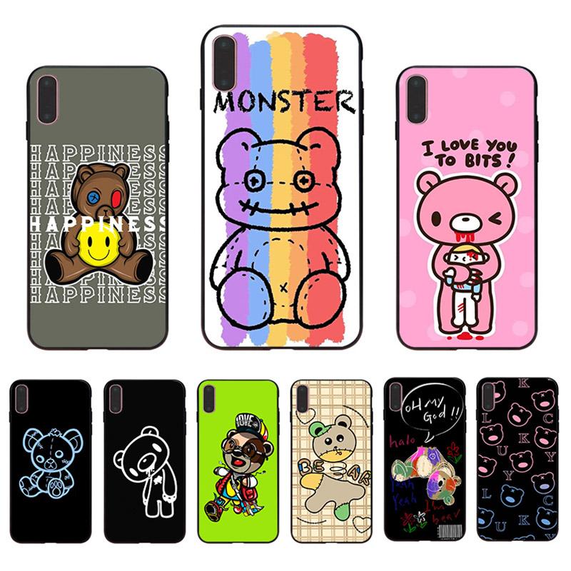 Funny Unique Cartoon Bear Phone Case For Iphone 13 12 Mini 11 Pro Max 6S 7 8 Plus X XR Hard Cover XS SE 2020 5 Cute Mobile Shell